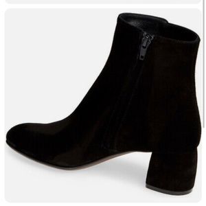- AGL Suede block heel bootie. Size 37/7 US. Black. With duster bag.